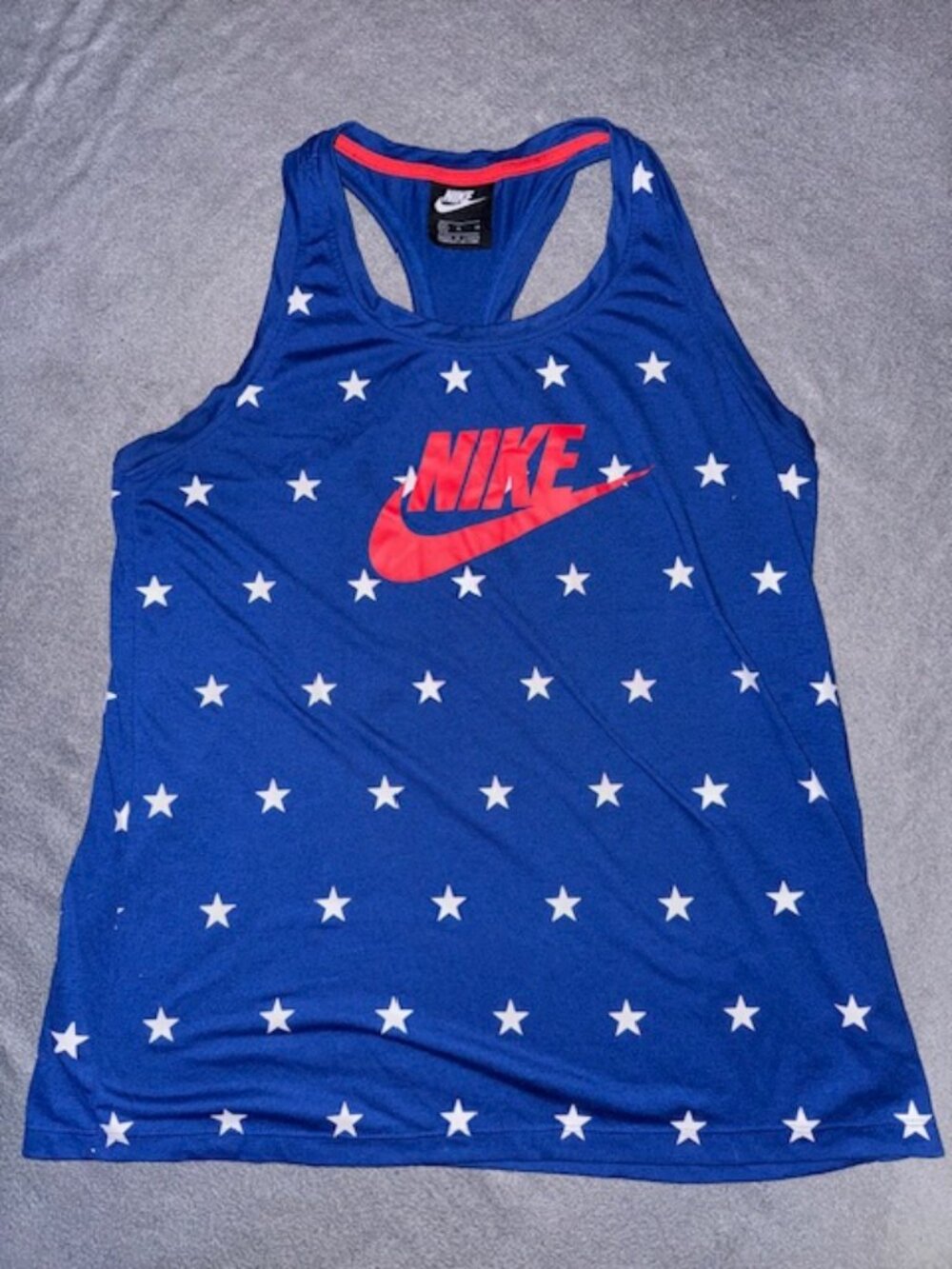 Nike Womens Americana Stars Racerback Tank Top Medium Indigo Force CQ4380-438
